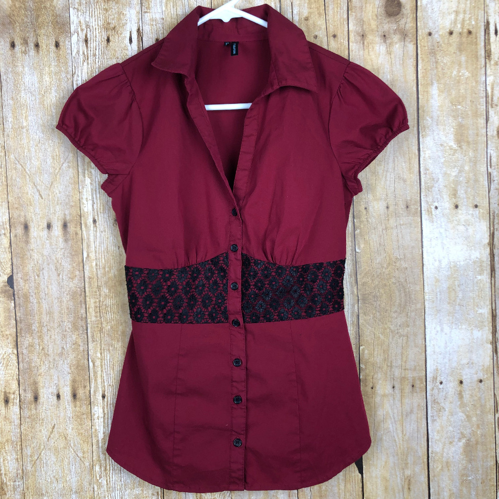 Maurices Botton Up Short Sleeve Blouse